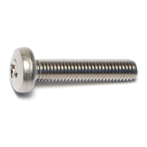 Midwest Fastener M5-0.80 x 25 mm Phillips Pan Machine Screw, Plain A2 Stainless Steel, 15 PK 38144 - main